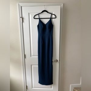 Azazie XS Navy Blue Floor Length Dress